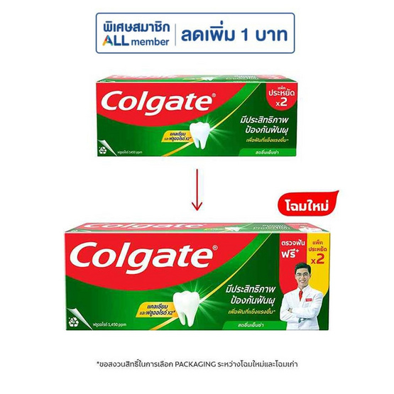 คอลเกต ยาสีฟัน สดชื่นเย็นซ่า 150 กรัม (แพ็กคู่)