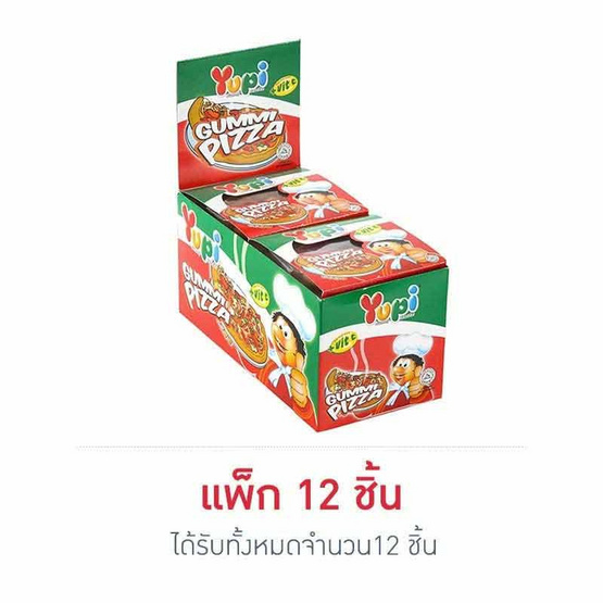 ยูปี้ กัมมี่มินิพิซซ่า 14 กรัม (แพ็ก 12 ชิ้น)