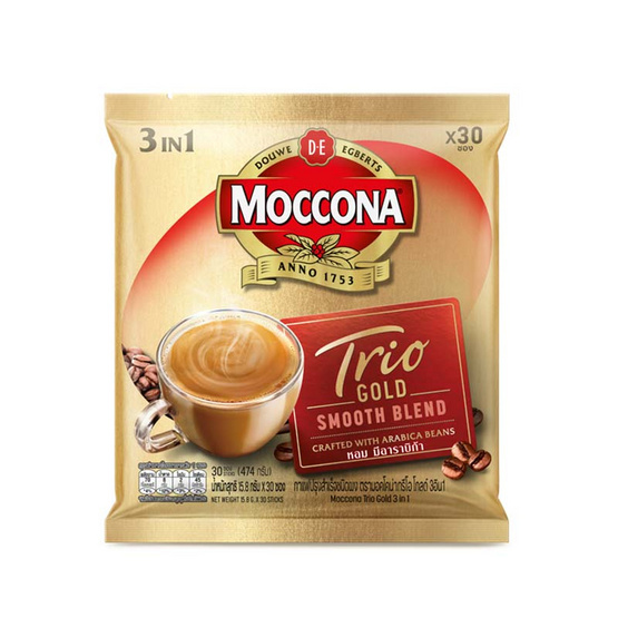 มอคโคน่า ทรีโอ โกลด์ กาแฟ 3in1 474 กรัม (แพ็ก 30 ซอง)