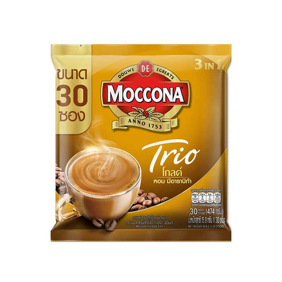 มอคโคน่า ทรีโอ โกลด์ กาแฟ 3in1 474 กรัม (แพ็ก 30 ซอง) มอคโคน่า ทรีโอ โกลด์ กาแฟ 3in1 474 กรัม (แพ็ก 30 ซอง)