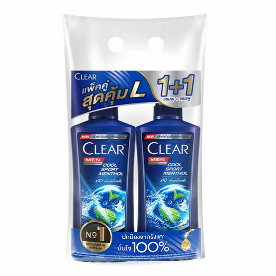 เคลียร์ เมนแชมพู ขจัดรังแค สูตรคูลสปอร์ตเมนทอล 350 มล. (แพ็กคู่)