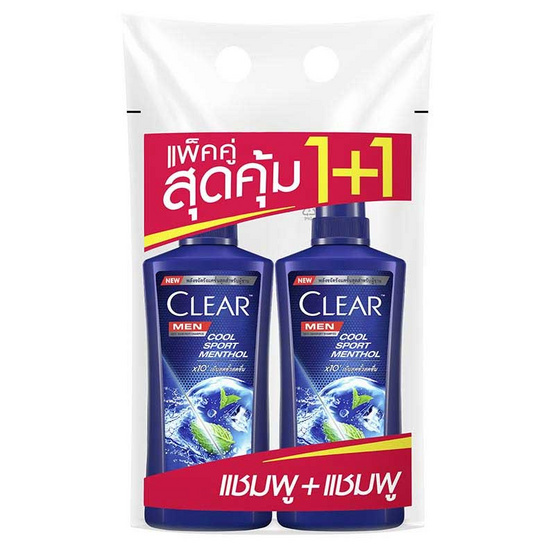 เคลียร์ เมนแชมพู ขจัดรังแค สูตรคูลสปอร์ตเมนทอล 350 มล. (แพ็กคู่)