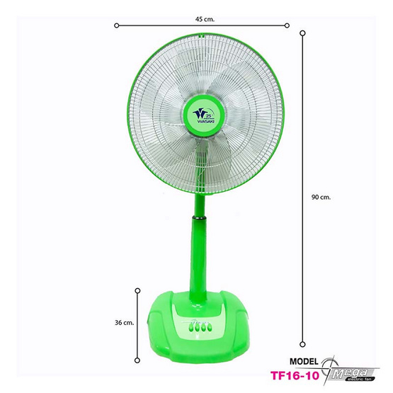 WASAKI พัดลมตั้งพื้นสไลด์ 16 นิ้ว รุ่น MEGA