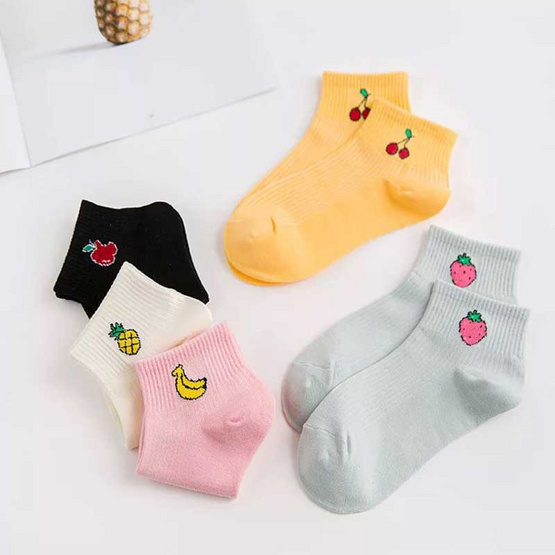 Fashion sock ลายผลไม้ 1 แพค มี 10 คู่