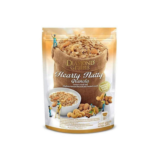 ไดมอนด์เกรนส์กราโนล่าฮาร์ทตี้นัทตี้ 500 กรัม