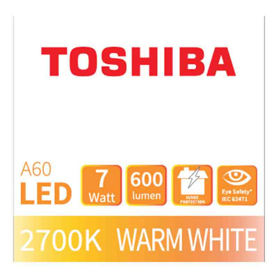 TOSHIBA  หลอด LED Bulb G7 7W วอร์มไวท์ E27