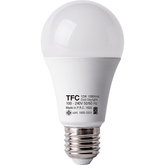 TFC หลอด LED A60 ECO 12 วัตต์ ขั้ว E27 แสงเดย์ไลท์ -ขาว / 2ชิ้น