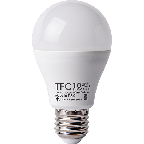 TFC LED A60 ปรับหรี่แสง 10 วัตต์ ขั้ว E27 แสงวอร์มไวท์