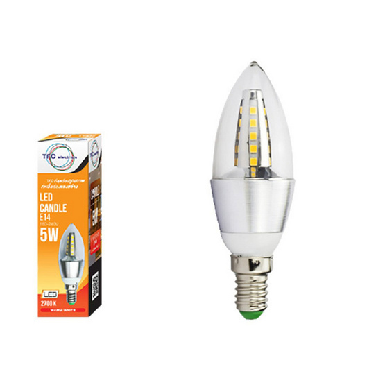 TFC หลอด LED CANDLE 5 วัตต์ ขั้ว E14 แสงเดย์ไลท์ -ขาว TFC หลอด LED CANDLE 5 วัตต์ ขั้ว E14 แสงเดย์ไลท์ -ขาว
