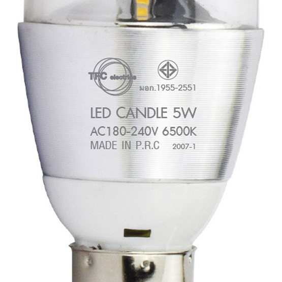 TFC หลอด LED CANDLE 5 วัตต์ ขั้ว E14 แสงวอร์มไวท์