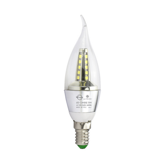 TFC หลอด LED TAIL (มีปลาย) 5 วัตต์ ขั้ว E14 แสงเดย์ไลท์ -ขาว