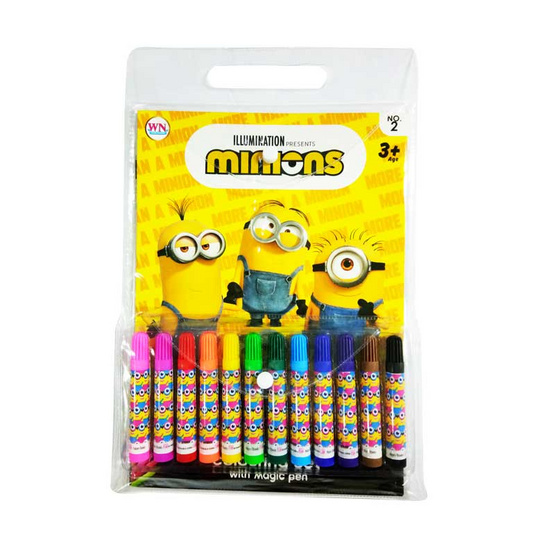 หนังสือ Set Minions กระเป๋าสมุดระบายสี+สีเมจิก+สติ๊กเกอร์โฟม (ปกเหลือง)