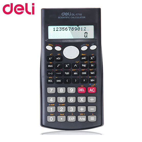 Deli 1710 Scientific Calculator เครื่องคิดเลขวิทยาศาสตร์ สีดำ