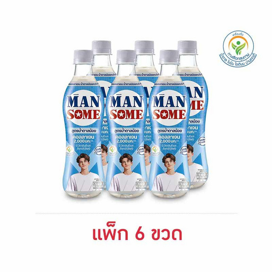 แมนซั่ม คอลลาเจน สูตรน้ำตาลน้อย 430 มล. (แพ็ก 6 ขวด)