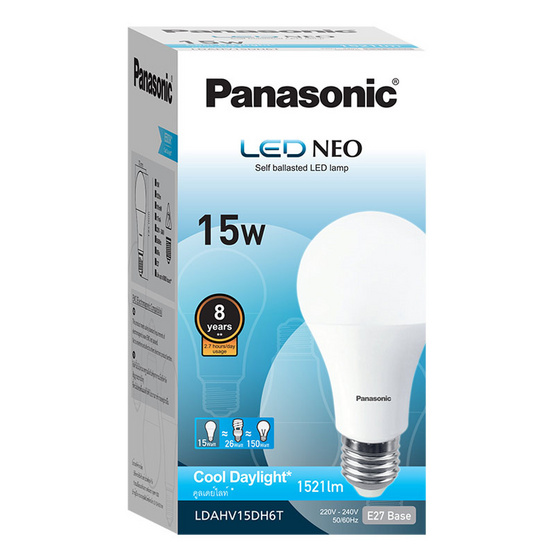 Panasonic หลอดไฟแอลอีดีนีโอ 15 วัตต์ แสงขาว