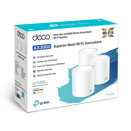 TP-Link ระบบ Wifi อัตโนมัติ Deco X60(3-Pack) AX3000 Whole Home Mesh Wi-Fi 6 System