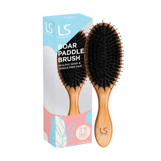 Lesasha แปรงหวีผม ขนหมูป่า Boar Paddle Brush (LS1417)