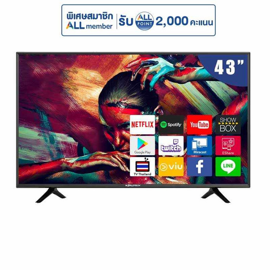 Worldtech Android TV FULL HD ขนาด 43 นิ้ว รุ่น WT-LED4001 (WTTVSM43FHD210000A)