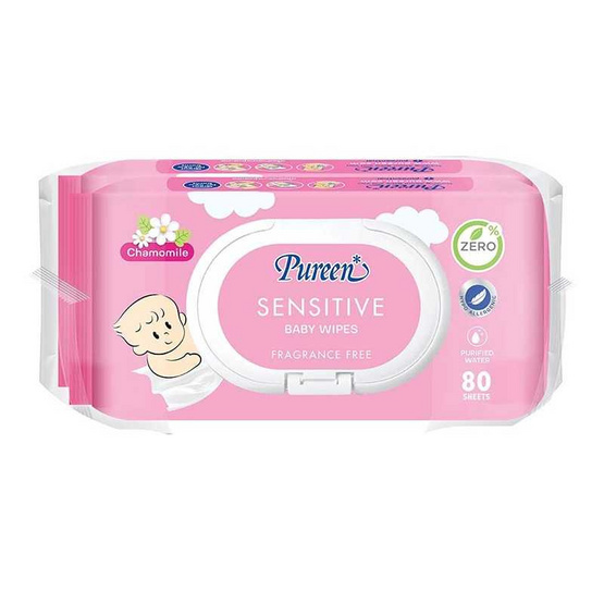 Pureen เบบี้ไวพส์ สูตรเซนซิทีฟ 80 แผ่น Pureen เบบี้ไวพส์ สูตรเซนซิทีฟ 80 แผ่น