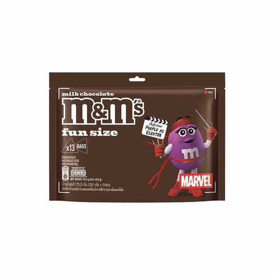 เอ็ม&เอ็ม มิลค์ฟันไซส์ ช็อกโกแลต 175.5 กรัม