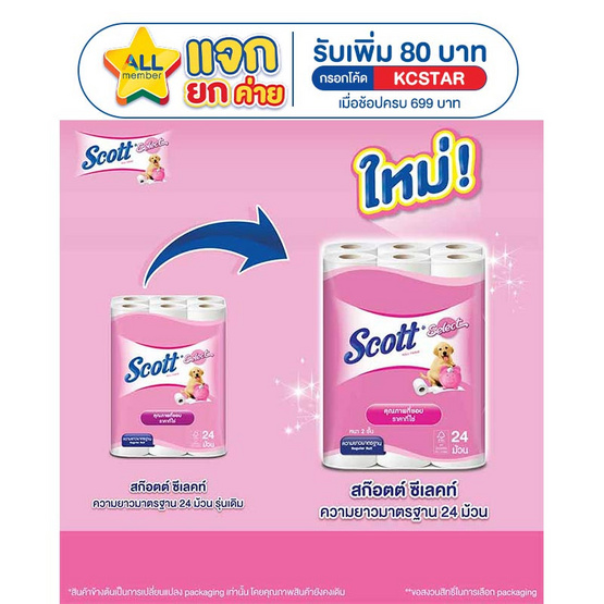 สก๊อตต์ ซีเลคท์ กระดาษความยาวมาตรฐาน 24 ม้วน
