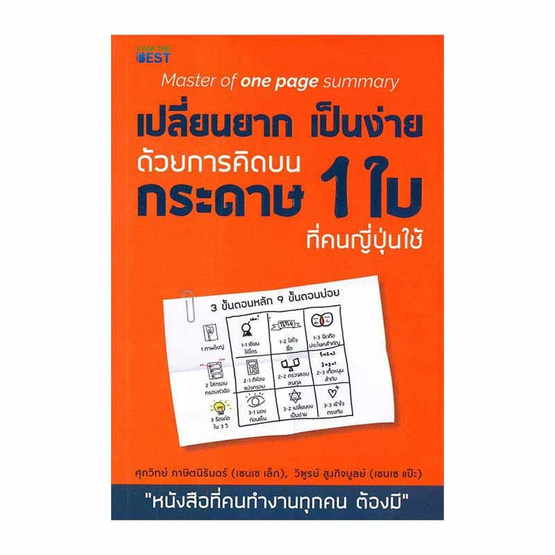 หนังสือ เปลี่ยนยากเป็นง่าย ด้วยการคิดบนกระดาษ 1 ใบ ที่คนญี่ปุ่นใช้