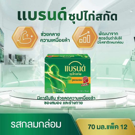 แบรนด์ ซุปไก่สกัด รสกลมกล่อม 70 มล. (แพ็ก 12 ขวด)