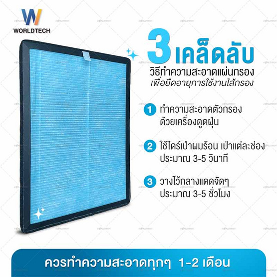 Worldtech ไส้กรองเครื่องฟอก รุ่น P30