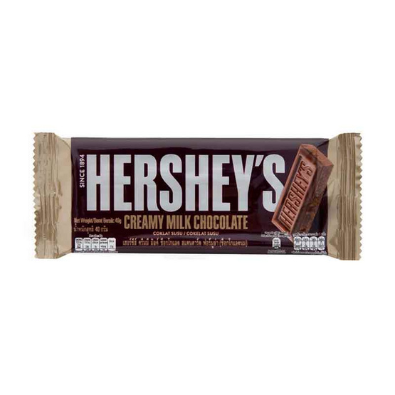 เฮอร์ชีส์ ช็อกโกแลตบาร์มิลค์ 40 กรัม เฮอร์ชีส์ ช็อกโกแลตบาร์มิลค์ 40 กรัม