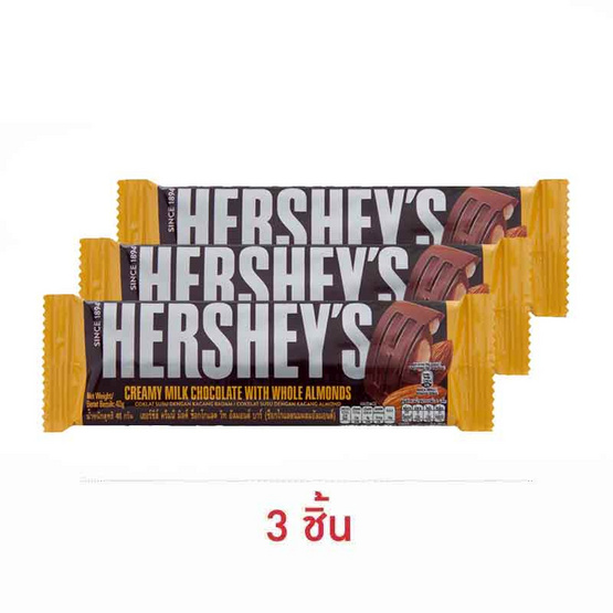 เฮอร์ชีส์ ช็อกโกแลตบาร์มิลค์แอนด์อัลมอนด์ 40 กรัม