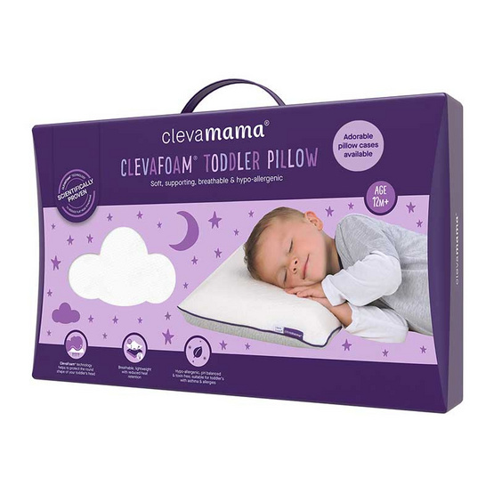 Clevamama หมอน ClevaFoam Toddler Pillow สำหรับเด็กอายุ 1 ปีขึ้นไป