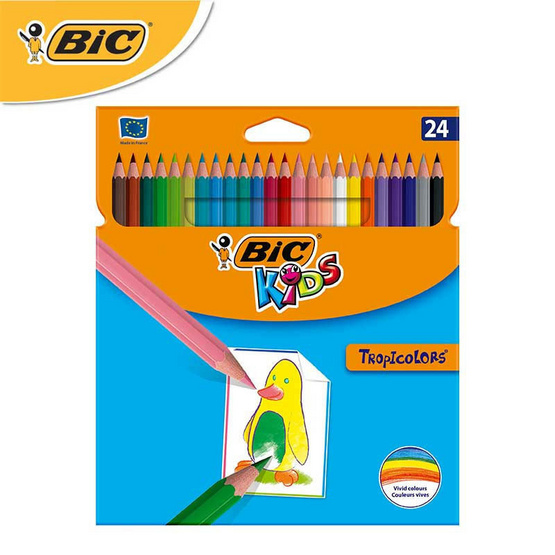BIC Kids (1แถม1) ดินสอสีไม้ Tropicolors 24 สี BIC Kids (1แถม1) ดินสอสีไม้ Tropicolors 24 สี