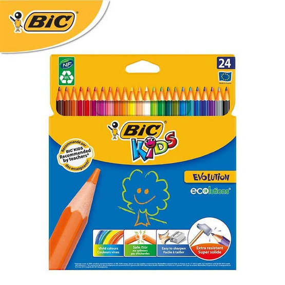 BIC Kids (1แถม1) ดินสอสีไม้ Evolution 24 สี BIC Kids (1แถม1) ดินสอสีไม้ Evolution 24 สี