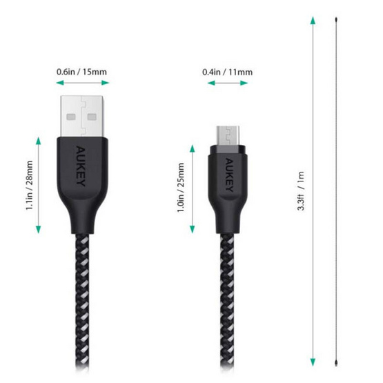 Aukey สายชาร์จ Micro รุ่น CB-AM1