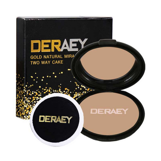 DERAEY แป้งผสมรองพื้น Gold Natural Miracle Two Way Cake DERAEY แป้งผสมรองพื้น Gold Natural Miracle Two Way Cake