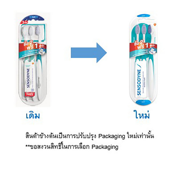 เซ็นโซดายน์ แปรงสีฟัน ขนแปรงนุ่ม ดีพ คลีน แพ็ก 2+1ด้าม (คละสี)