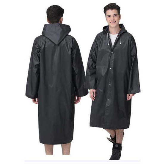 Rain coats ชุดกันฝน เสื้อคลุมกันฝน Free Size พร้อมรองเท้าบูธคลุมกันฝน (XL) Black