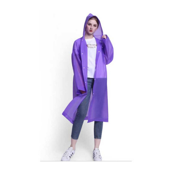 Rain coats ชุดกันฝน เสื้อคลุมกันฝน Free Size พร้อมรองเท้าบูธคลุมกันฝน (XL) Purple