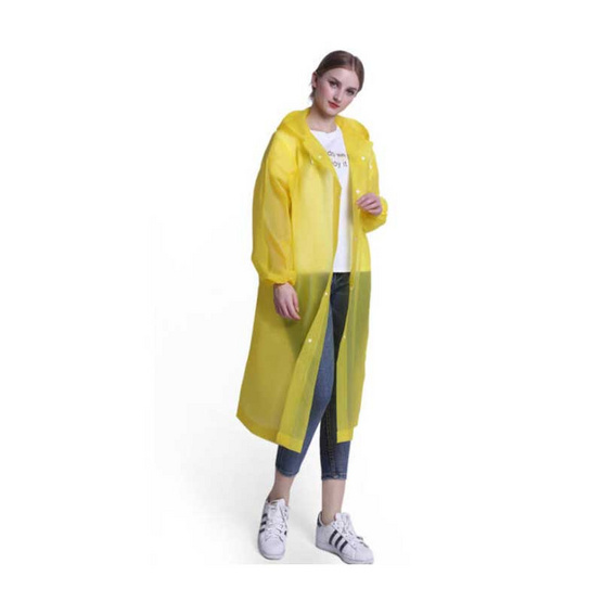 Rain coats ชุดกันฝน เสื้อคลุมกันฝน Free Size พร้อมรองเท้าบูธคลุมกันฝน (XL) Yellow