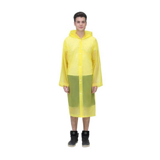 Rain coats ชุดกันฝน เสื้อคลุมกันฝน Free Size พร้อมรองเท้าบูธคลุมกันฝน (XL) Yellow