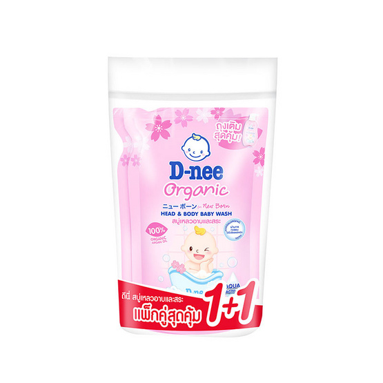 D-nee สบู่เหลวอาบและสระ ซากุระชมพู ถุงเติม 350 มล. (แพ็คคู่สุดคุ้ม)