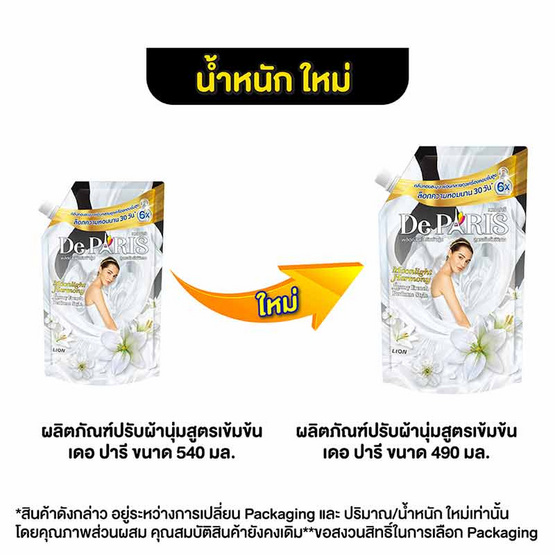 เดอปารี ปรับผ้านุ่ม มูนไลท์สีขาว 490 มล. เดอปารี ปรับผ้านุ่ม มูนไลท์สีขาว 490 มล.
