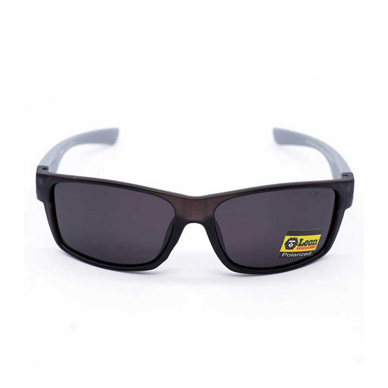 Leon แว่นกันแดด Polarized รุ่น SPE+28 ลีออง กรอบสีเทา เลนส์สีดำ โลโก้สีเทา