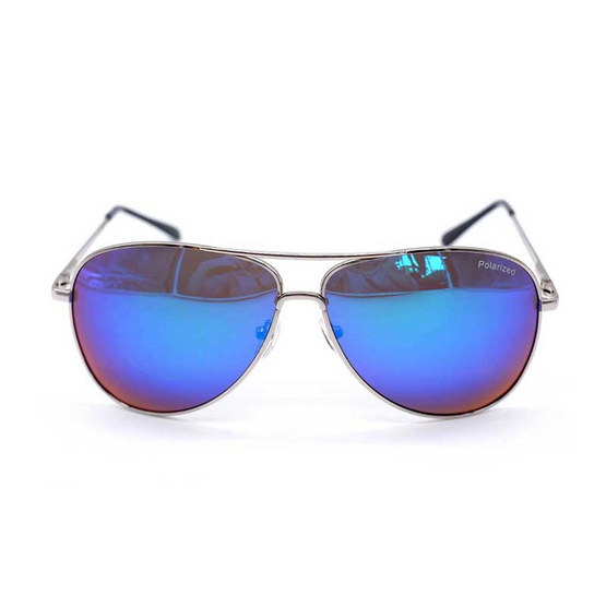 Leon แว่นกันแดด Polarized รุ่น SME+MPJ23R ลีออง กรอบสีเงิน เลนส์สีน้ำเงิน