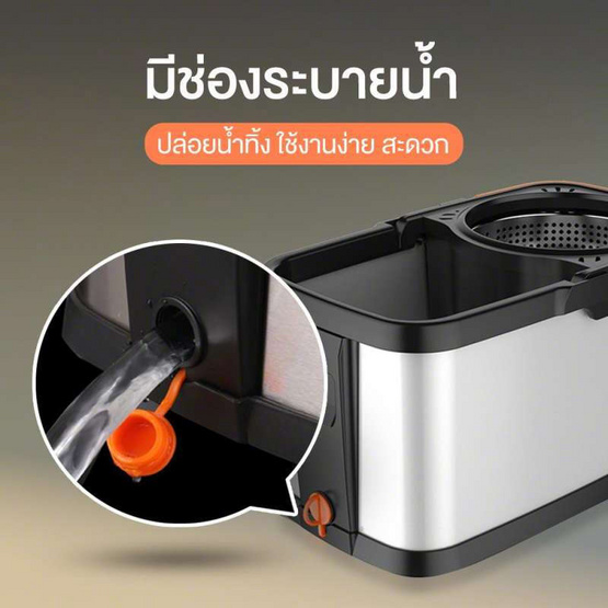 TS Modern Living Spin Mop ชุดถังปั่นสแตนเลส พร้อมไม้ถูพื้นรุ่น CLEANING0001