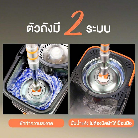 TS Modern Living Spin Mop ชุดถังปั่นสแตนเลส พร้อมไม้ถูพื้นรุ่น CLEANING0001