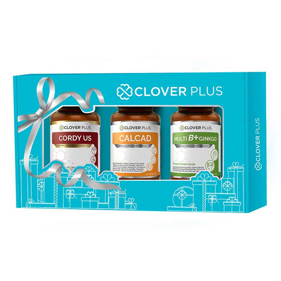 Clover Plus Gift Set คอร์ดี้ ยู+แคลแคด+มัลติบีพลัส (30 แคปซูล/ขวด)