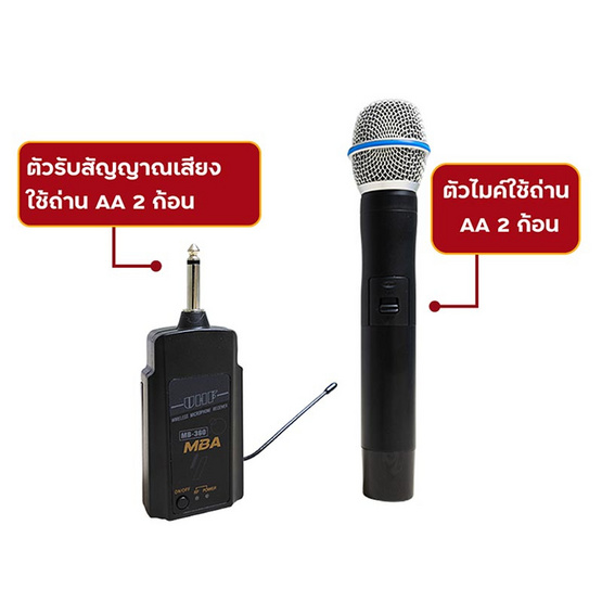 MBA ไมโครโฟนไร้สาย รุ่น MB-360