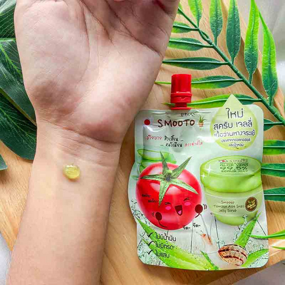 Smooto สครับ Tomato Aloe Snail Jelly Scrub 50 กรัม (แพ็ก 4 ชิ้น)