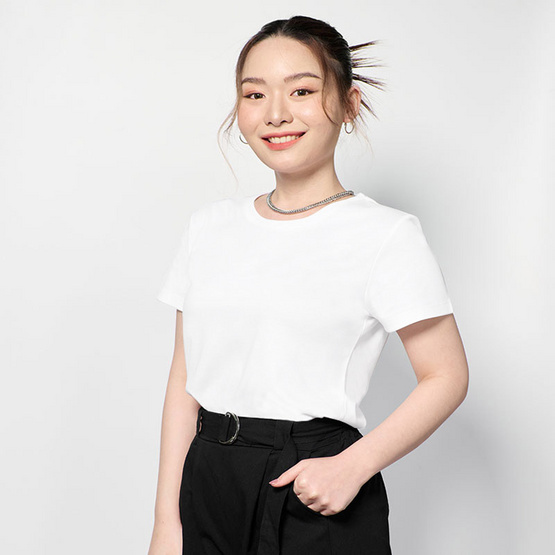 M2S Lifestyle เสื้อยืดคอกลมหญิง ขาว นิวแพค M2S Lifestyle เสื้อยืดคอกลมหญิง ขาว นิวแพค